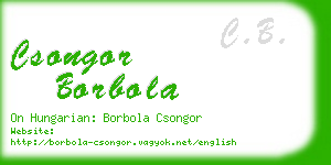 csongor borbola business card